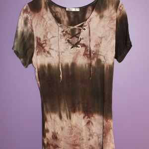 Tie Dye Lace up Dress